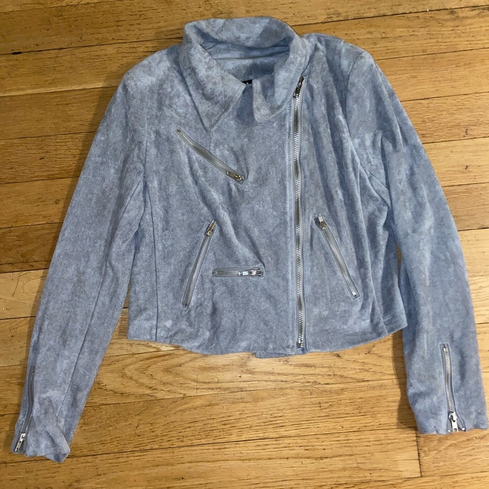 Lulus Suede Gray Moto Jacket
